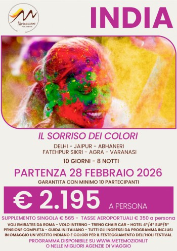 INDIA - IL SORRISO DEI COLORI. 